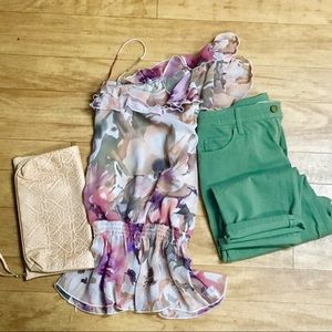 Off the shoulder floral tunic